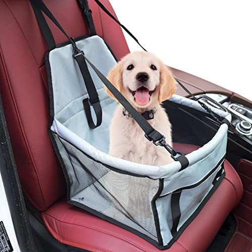 Cojín de coche para mascotas, bolsas de transporte para perros pequeños con malla de aire, asiento de coche 2 perros pequeños, asiento trasero para perro asiento para perros, cómodo y seguro para