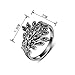 Yfnfxl Womens Antique Black Marcasite Rhinestone Crystal Vintage Leaves Statement Cocktail Rings (9)