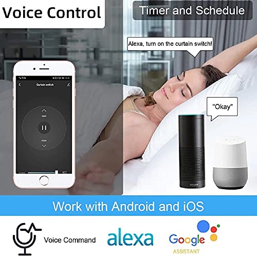 MHCOZY WiFi Smart Roller Shutter Switch Relay Module for Electric Motorized Curtains Blinds Awnings,Tuya Smart life app remote control,Percent timer function,compatible with Alexa Google Home - Image 4