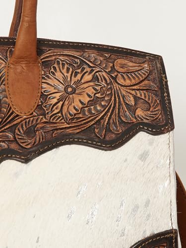 American Darling Duffel Hand Tooled Hair on Genuine Leather Western Women Bag | Handbag Duffle Weekend Travel Bags4