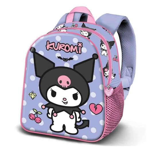 Hello Kitty Kuromi Rebel-Mochila 3D Elite, Malva, 25 x 30 cm, Capacidad 7 L