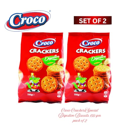 Image of Croco Crackers Special Digestive Biscuits Imported Baked Snacks Each 150 g Pack of 2