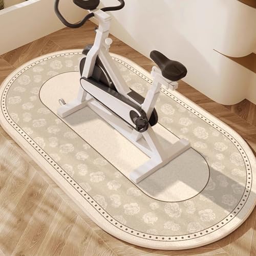 Non-Slip Exercise Mat for Bike Treadmill 8mm Thick Fitness Mat Protects Carpet Hardwood Floors Ideal for Home Gym