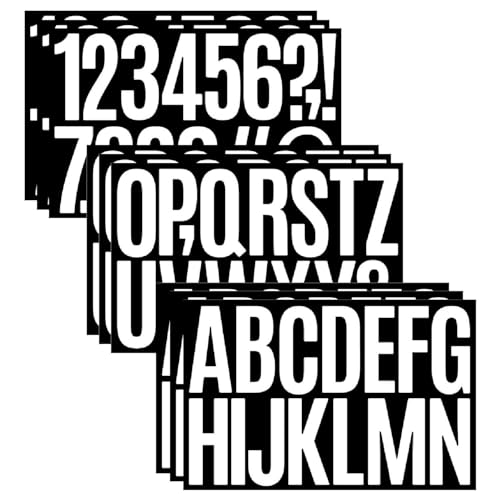 144 Pcs 3 Inch Vinyl Waterproof Letter Stickers 9 Sheets Self-Adhesive Alphabet Number Stickers for Mailbox Signs Window Door Address Number (White 3 Inch)