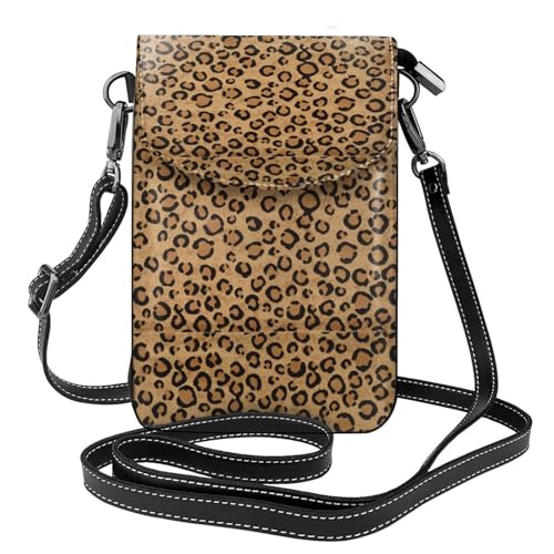 Petit sac bandoulière porte-téléphone femmes portefeuille cuir PU léopard
