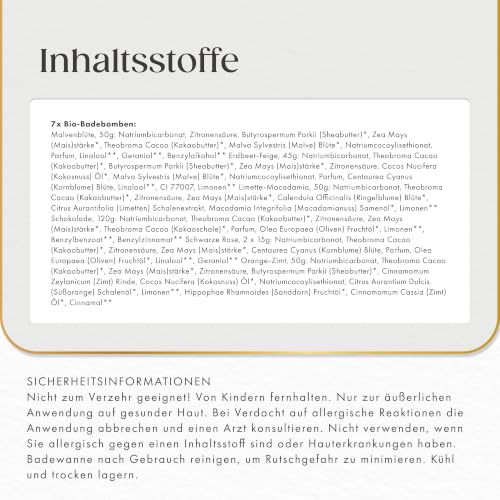Foto von Satin Naturel 7 Luxuriöse Bio Badebomben, Wellness Geschenkset