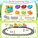 Electric Train Set for Toddlers, Realistic Steam Train Toys for Kids with Tracks, Animal Toys for Toddlers 1-3 with Music & Lights, Christmas Birthday Gifts for 1 2 3 4 5 Year Old Boys Girls