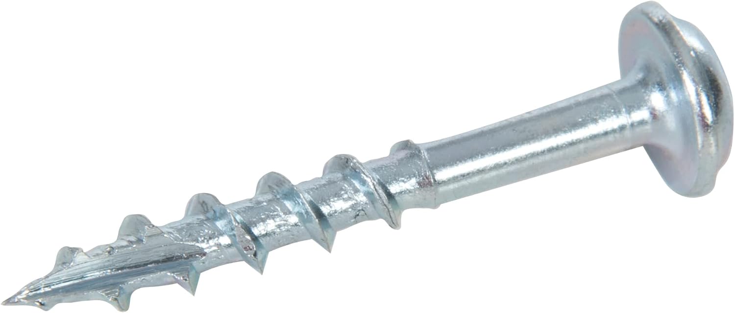 Triton 631610 Galvanised Pocket Hole Screws with Disc Head and Coarse Thread 8 x 1 1/4 Inch Pack of 100 Silver (Packaging May Vary)