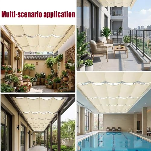 Voile d'ombrage rétractable vague imperméable pour pergola
