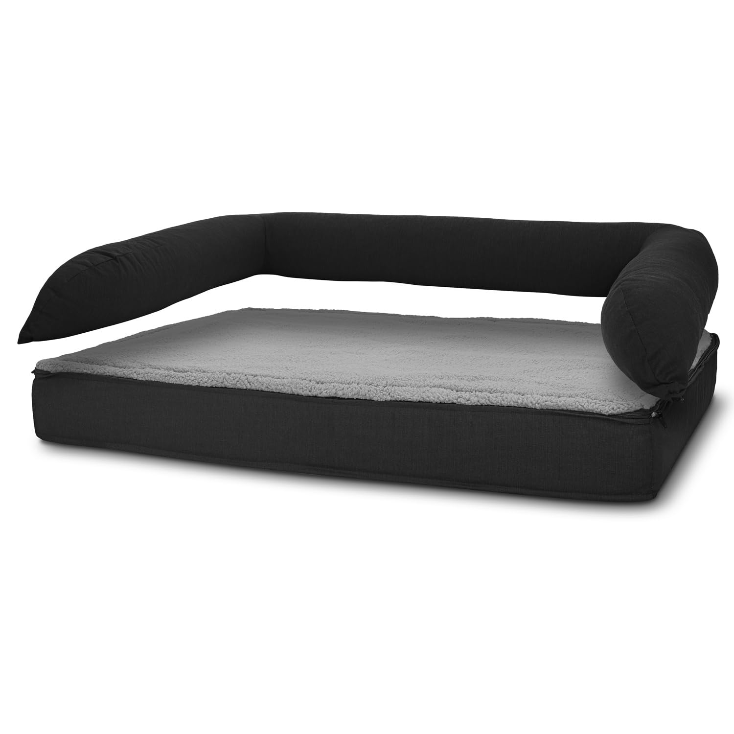 Petzzz Cama ortopédica para perros, funda extraíble, lavable, gris (100 x 70 x 27 cm)