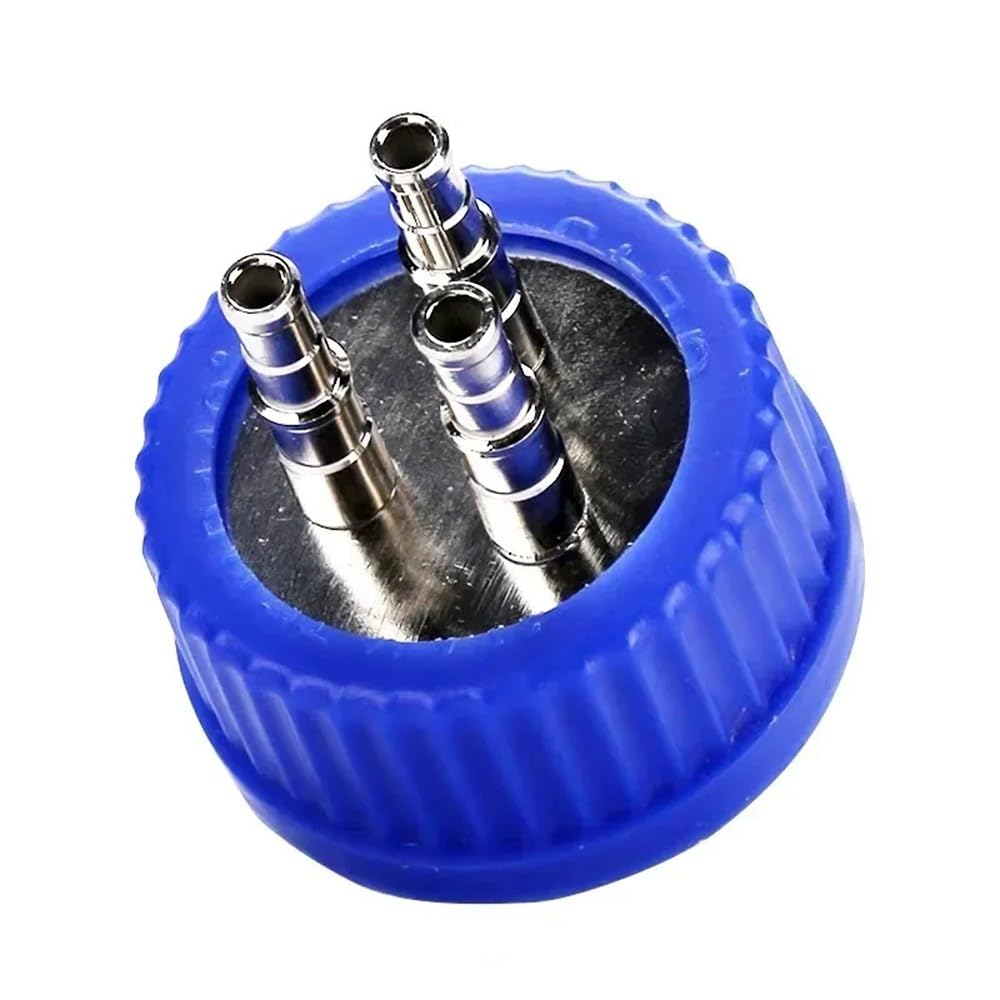 Tapa de repuesto GL45 acero inoxidable 2 orificios para botellas reactivos