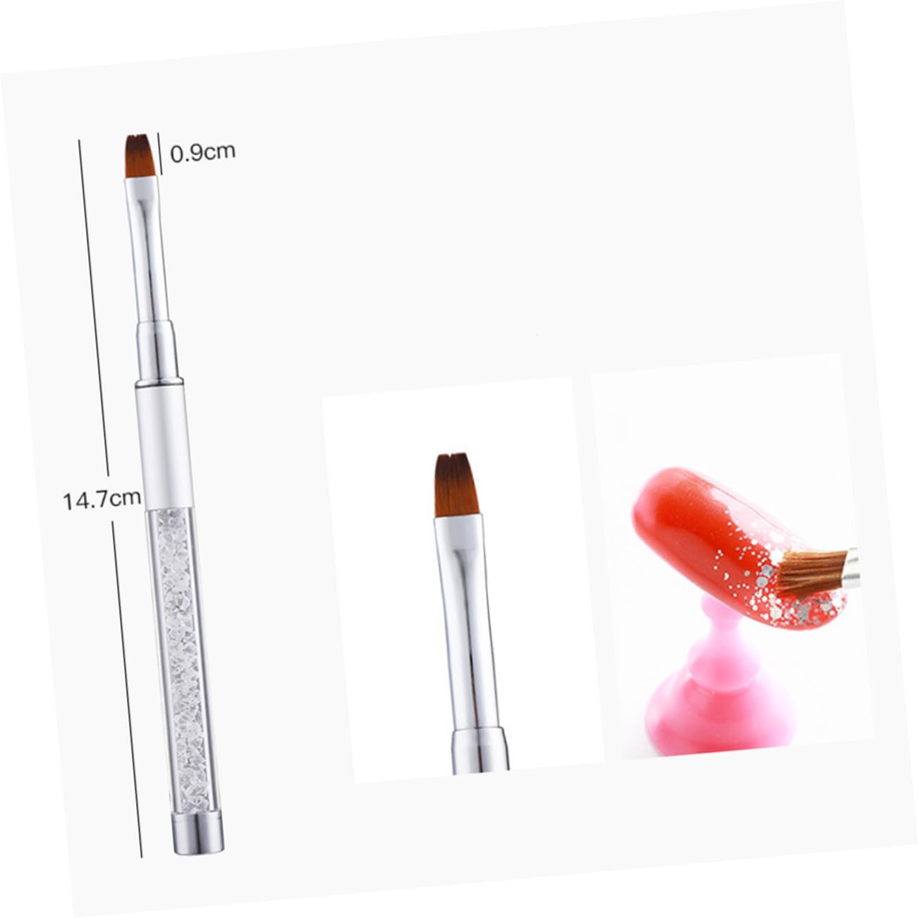 minkissy Juego De 2 Pinceles Para Uñas Herramientas De Manicura Acrílica Para Uso En Salón En Casa 5 Unidades X 2