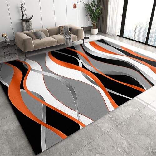 Tapete decorativo moderno 3 x 4 pies lavable y antideslizante miniatura 1