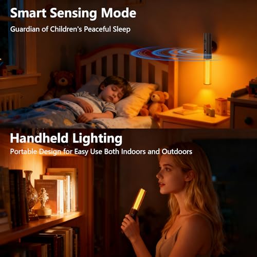 Image of 2Pack Motion Sensor LED Night Lights, Rechargeable Battery Operated Indoor Smart Motion Detector Nightlights with 3 Modes&3 Brightness, Auto Body Sensor Dimmable Wall Lamps for Closet Stairway Cabinet