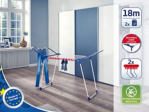 Leifheit Standtrockner Pegasus 180 Solid, Wäscheständer mit Flügeln für lange Kleidungsstücke, standfester Flügelwäschetrockner für drinnen und draußen – Bild 4