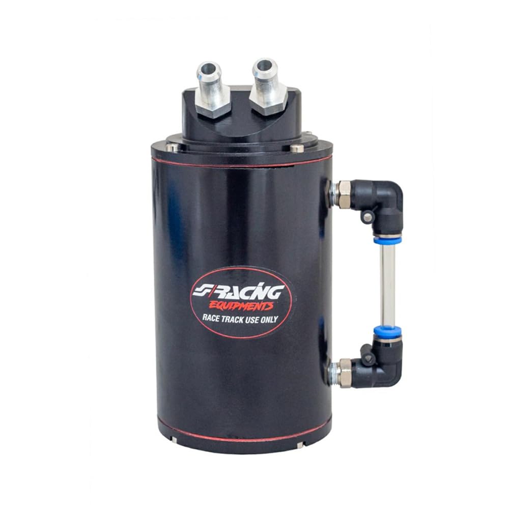 Simoni Racing SR/OIL-N Serbatoio Raccolta Olio Universale 350 ml, Serbatoio di Raccolta Olio da Corsa in Alluminio, Accessorio Motore per Auto, Nero