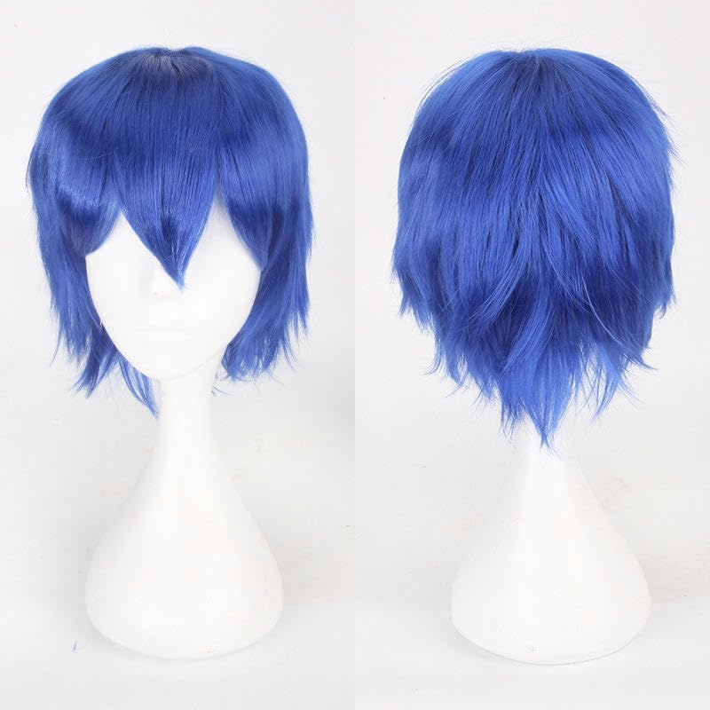 PEKNUX Wig Cos Short Hair 30Cm Color Cosplay Wig Dark Blue No. K049-14 dark blue