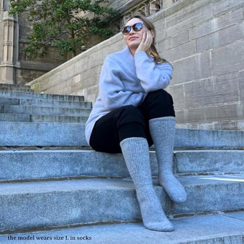 Cashmere Camel Yak Wool Socks 100% Natural Cozy Warm Bed Home Sock Breathable, Luxury Gift, Made in Mongolia4