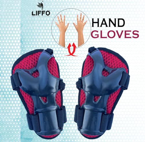 Image of Liffo Skating Guard Skating Kit Protective Skating Guard Kit for Skating, Cycling, Running for Kids,Boys,Girls,Men & Women (HSG) (HP-Red, M)