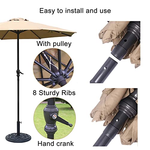Parasol de jardín elegante de 10 pies con estructura de 8 varillas 3