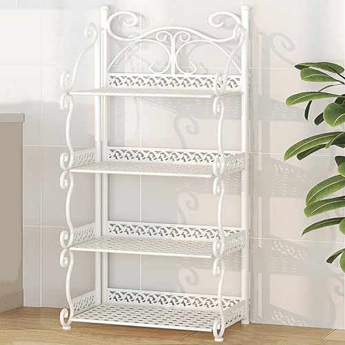 Organizer stretto per armadietto, scaffale a più livelli in metallo, portatile, senza montaggio, libreria pieghevole per camera da letto, soggiorno e ufficio domestico