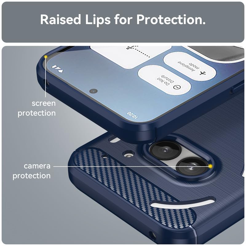 Image of NPRC Hybrid Ultra Slim Protective Case TPU Non-Slip Carbon Fiber Texture Shockproof Case Cover for Nothing Phone 2A Plus - Blue