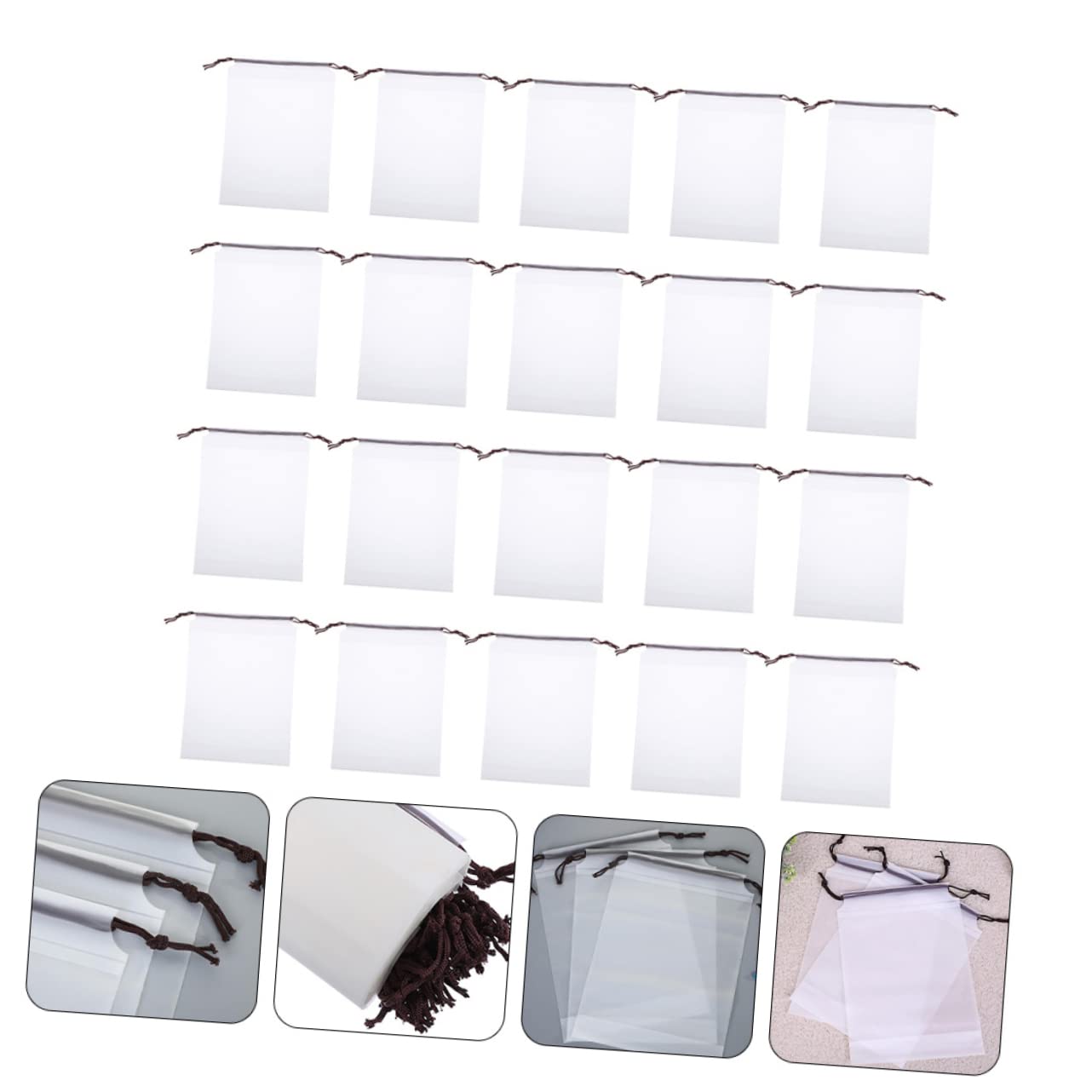 PACKOVE Sacchetti per Scarpe da Viaggio 30 Pezzi in Eva Trasparente Opaco Coulisse, Organizer Resistente Agli Urti 30x40 Cm per Valigia e Palestra