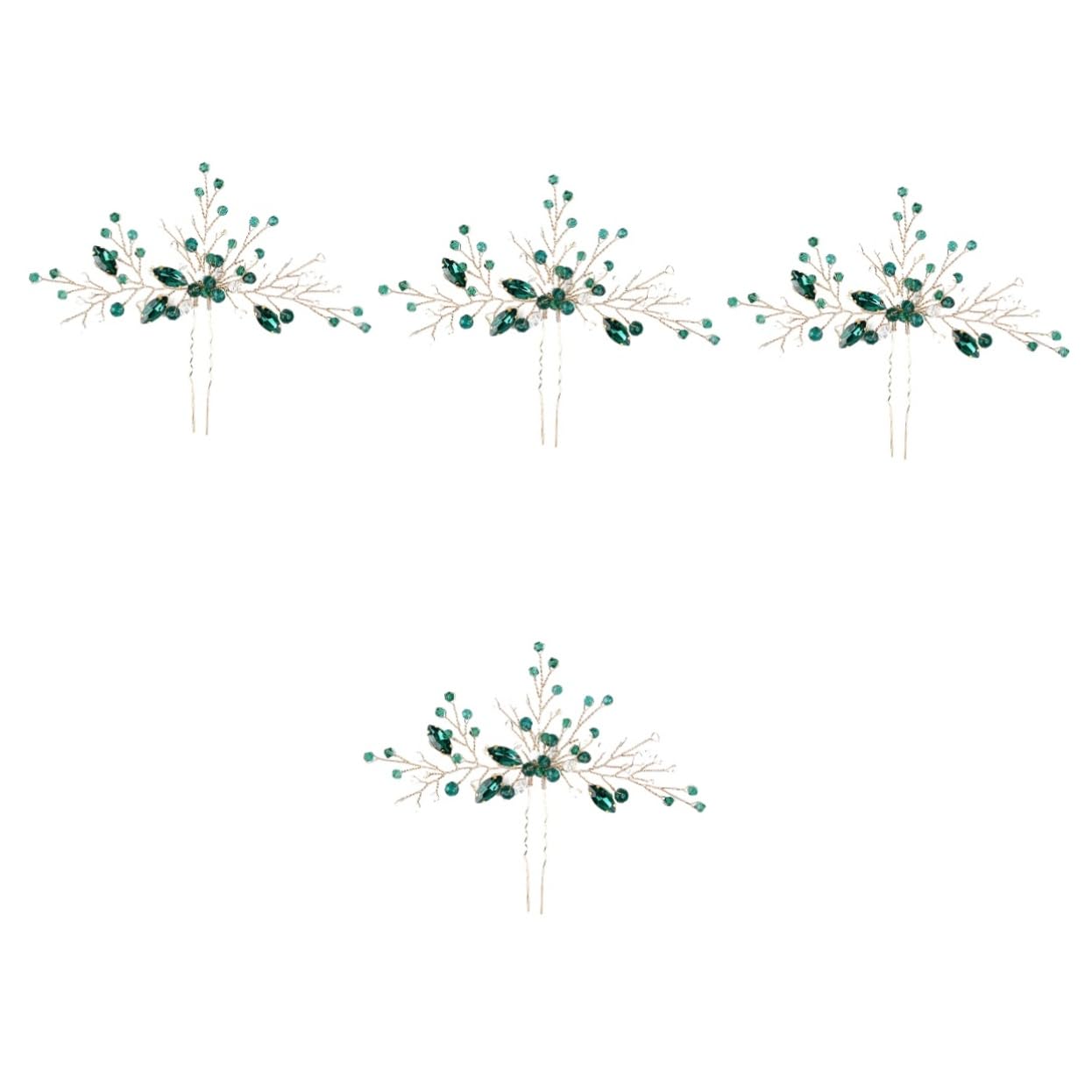 GALPADA 4pezzi Spilla Da Sposa U-shaped Con Strass Accessorio Elegante Per Matrimonio e Cerimonie Speciali