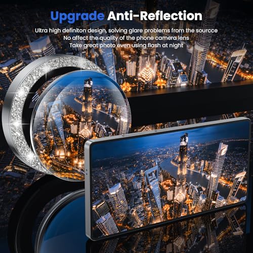 Image of WSKEN for Samsung Galaxy S25 Ultra Camera Lens Protector - Ultra Thin | Case Friendly, 9H Shatterproof Tempered Glass, Anti Scratch Metal Circle, Camera Screen Protector Cover Accessories, Glitter
