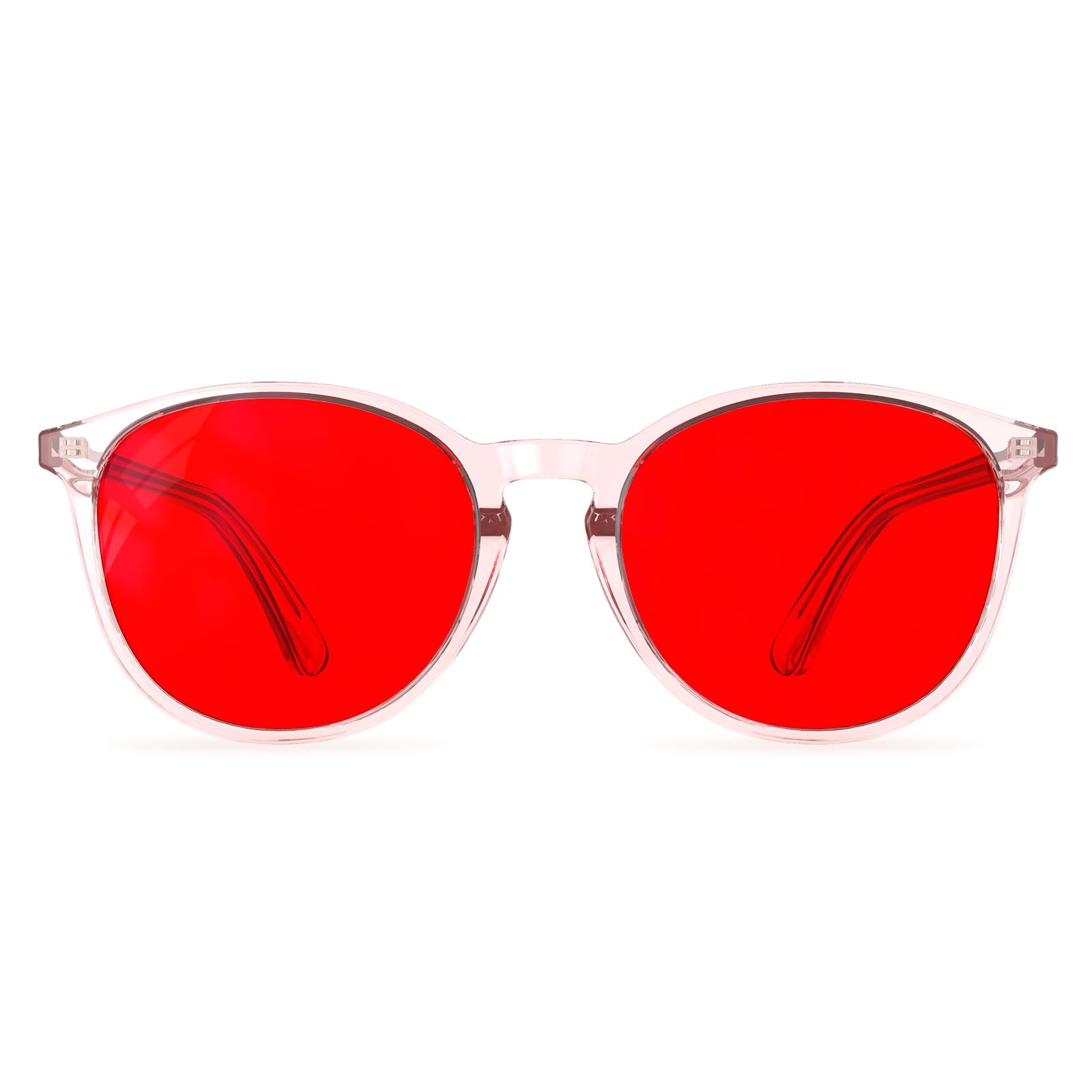 Bloomoak 99% Orange Blue Light Blocking Glasses,Retro Trendy Round Style,Relieve Eye Fatigue,Improve Sleep For Screens/Games