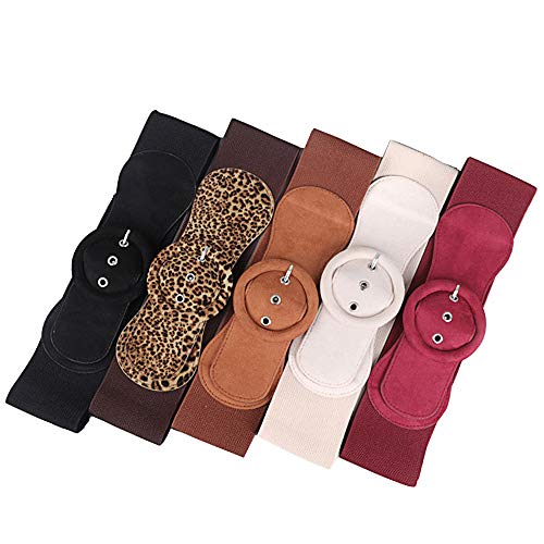 Worry-Free Women's Elastic Wide Plush Pin-buckle Waist Belts for Dress (Black)3