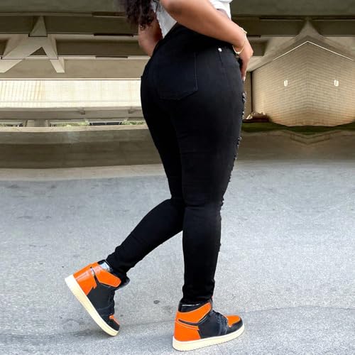 Ripped Jeans for Women Trendy Jeggings High Waisted Skinny Jeans Distressed Denim Ankle Pants with Pockets3