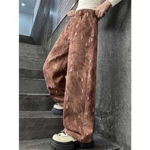 Girls Mid Rise Ripped Baggy Black Jeans Wide Leg Elastic Waist Denim Pants Kids Y2k Streetwear Comfy Cotton Trouser4