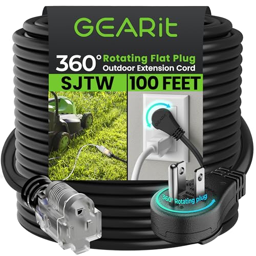 GEARit 360 Rotating Plug Indoor Outdoor Extension Cord