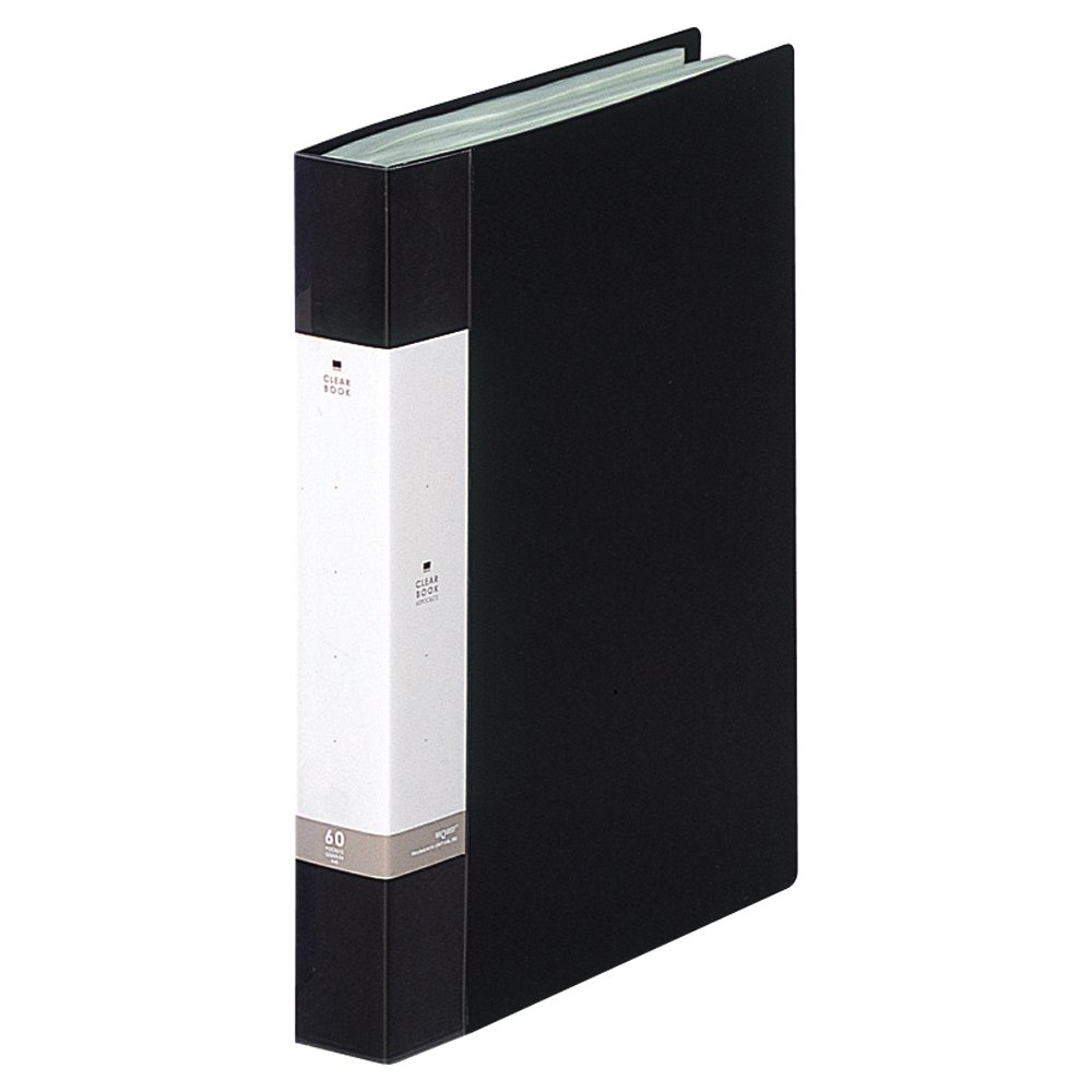 リヒトラブ ファイル クリヤーブック A4 60ポケット 黒 G3203-24