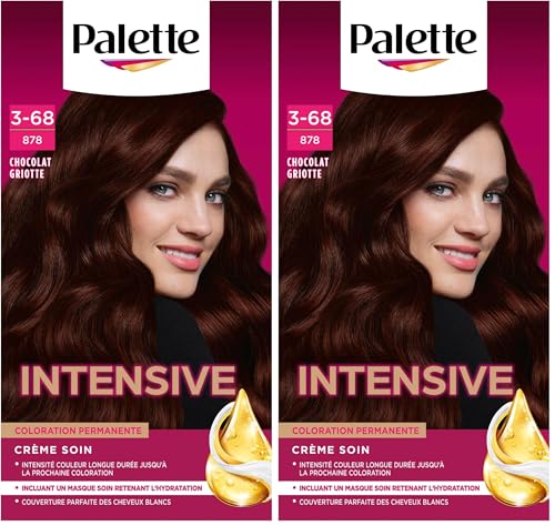 Schwarzkopf - Palette - Coloration Permanente Cheveux - Crème Soin - Couvre 100% des Cheveux Blancs - Tenue 8 semaines - Chocolat Griotte 878 (Lot de 2)