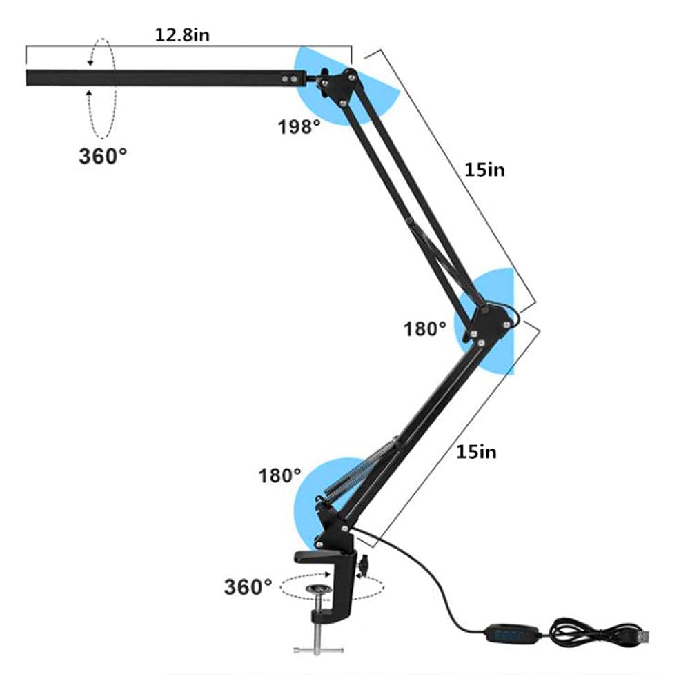Luci A Clip Lampada Pinza Luce Da Lettura Luce Da Lettura Clip Lunga Braccio Pieghevole A Led Protezione Per Occhio Lampada Da Tavolo Usb Portatile Lettura E Apprendimento Camera Da Letto Lampada Da L