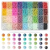 TOAOB 500pcs 6mm Multi Color Round Glass Pearl Beads Loose Spacer Beads kit for DIY Craft Necklaces Bracelets Jewelry Making