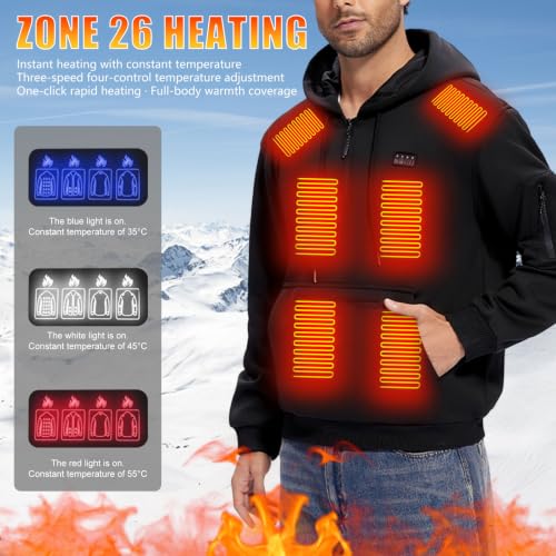 Heated Jacket for Men Women Hooded Coat Battery Pack Not Included - image 7