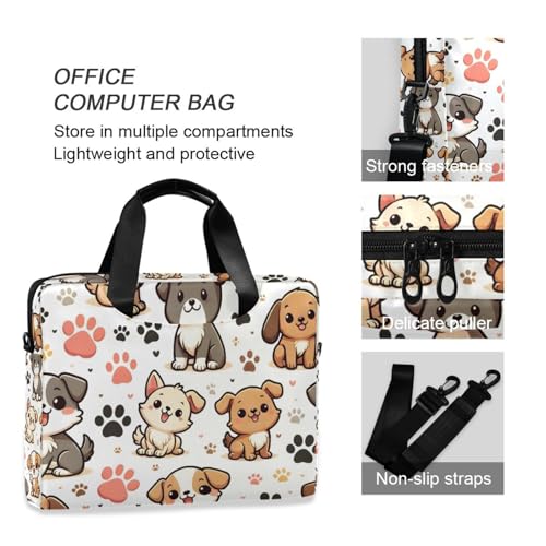 Funda para portátil ALAZA con estampado de huellas de perro miniatura 6