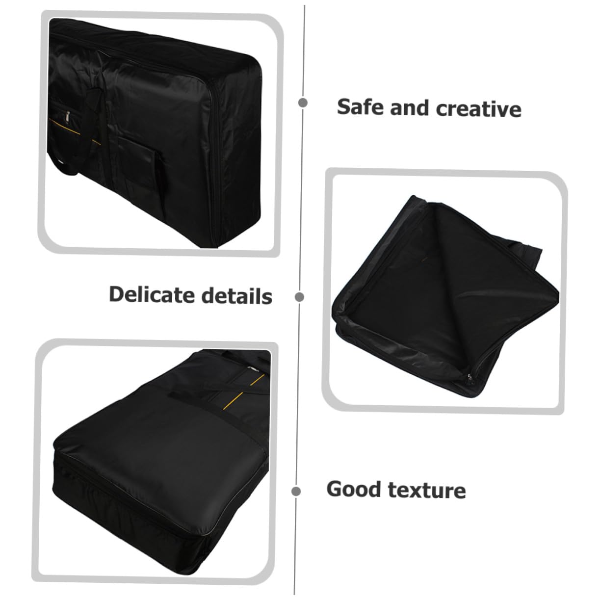 Borsa per Tastiera Elettronica Doppia come Borsa a Mano e Zaino 61 Tasti Oxford Nera Comoda per Trasporto