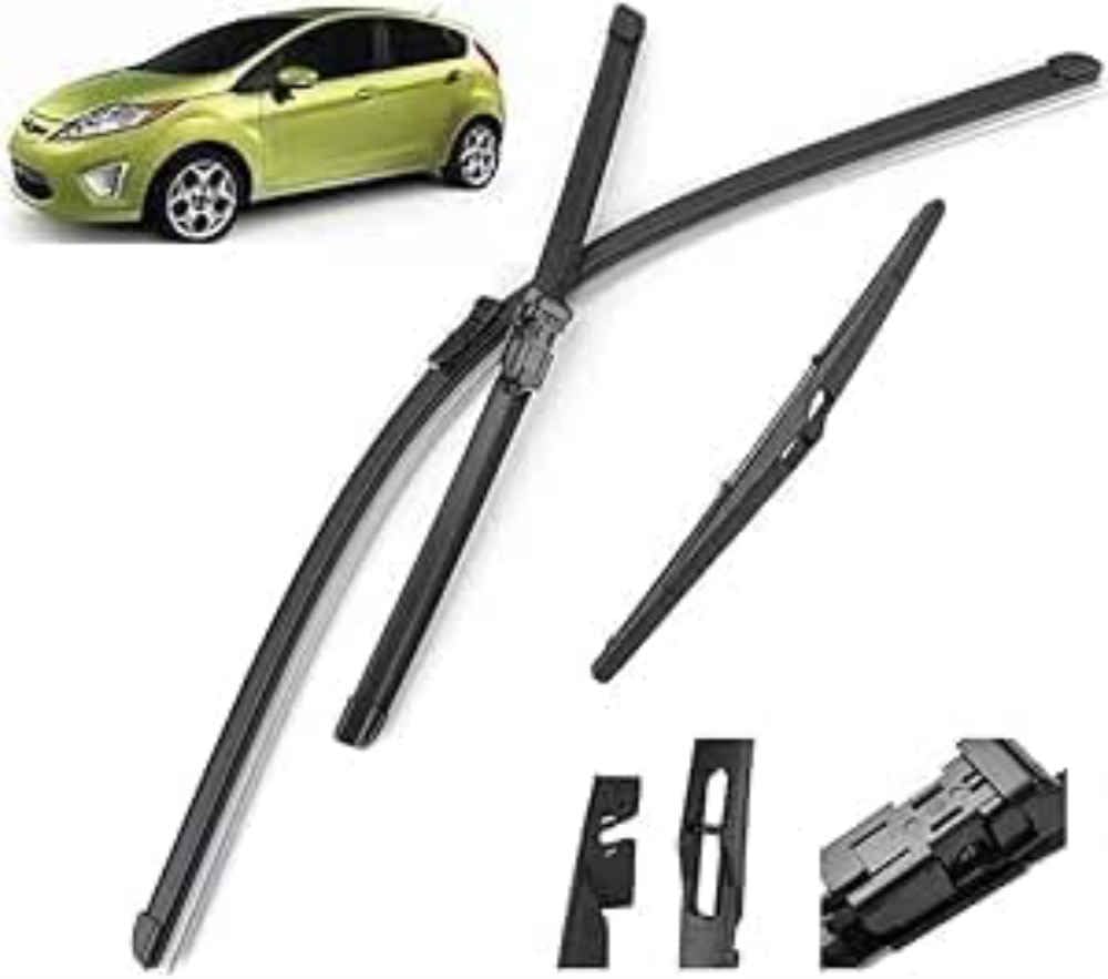 NYSLDSCO Premium Exact Fit Windscreen Wiper Blades for Ford Fiesta 7 2008-2016 Durable Natural Rubber Easy Fit for a Quiet and Streak Free Wipe
