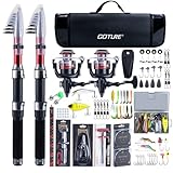 Goture Ensemble de Pêche avec 2 Canne à Pêche Télescopique, Ensemble Complet de d'outi...