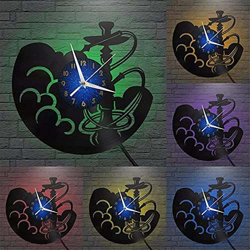 yltian Shisha Modernes Design Wohnkultur Kreative Schallplatte Wanduhr Wohnzimmer Küche Wand Art Deco Wanduhr – Bild 3