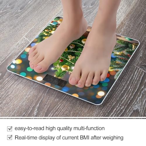 Báscula digital de baño con diseño de árbol de Navidad y campanas miniatura 5