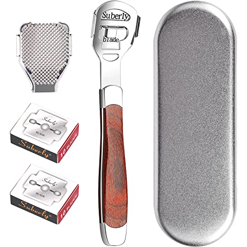 Cuchillas Para Callos Lima de Pies Pedicura Lima de Pies Pedicura con Cabezal de Lima + 20 Cuchillas de Repuesto para el Cuidado de los Pies