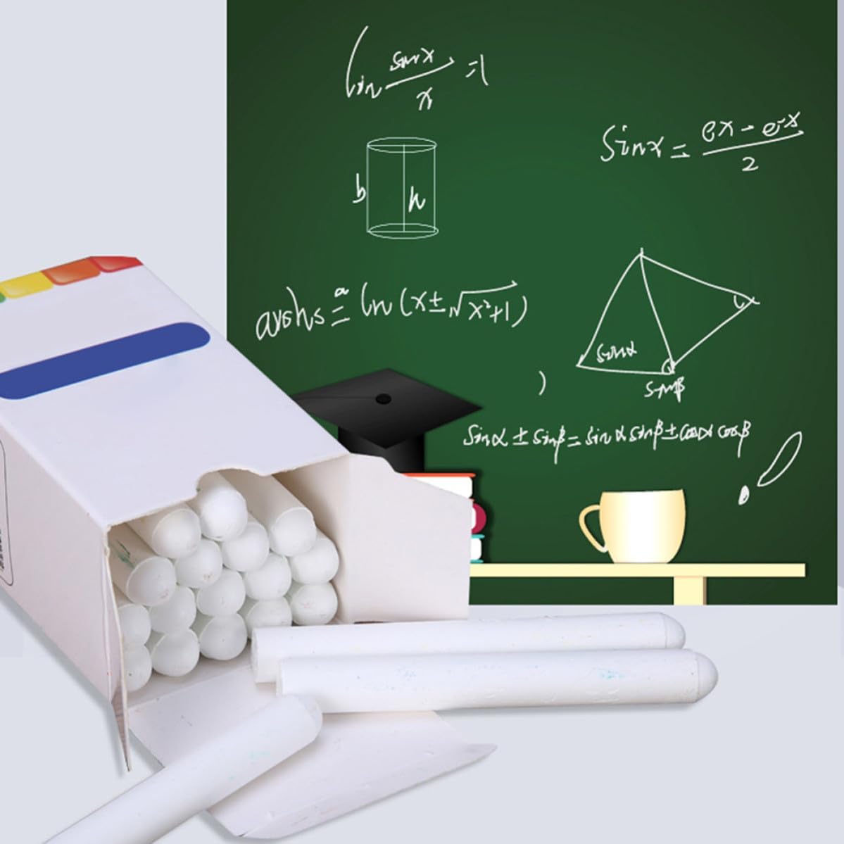 20 Pcs Dustless White Washable Chalks for Easy Writing