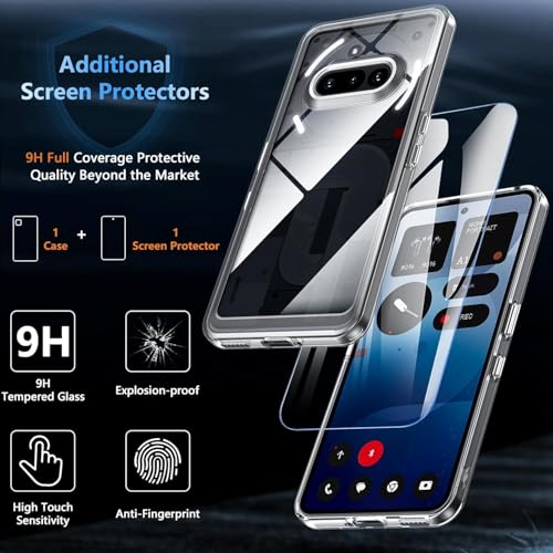Image of ShieldTech Back Cover Case + Screen Protector for Nothing Phone 3a 5G | Transparent Mobile Phone Back Cover Case for Nothing Phone 3 a / 3a 5G | TPU Transparent Back Cover