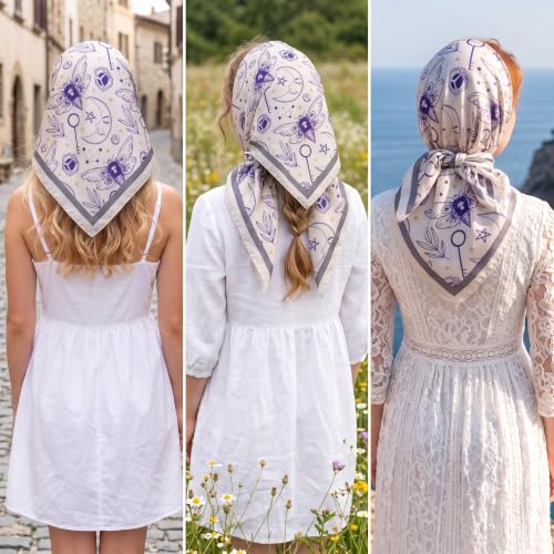 Image of Ravaiyaa - Attitude is everything Women Printed Silk Bandana 21 x 21 Inch Square Headband & Hair Wrap, Soft & Versatile | Fashion Neck Wrap