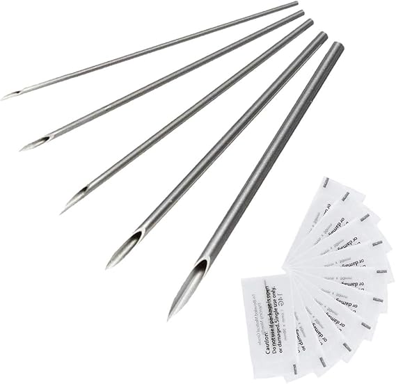 Ear Nose Piercing Needles SOTICA 50PCS Disposable Cleaned Piercing